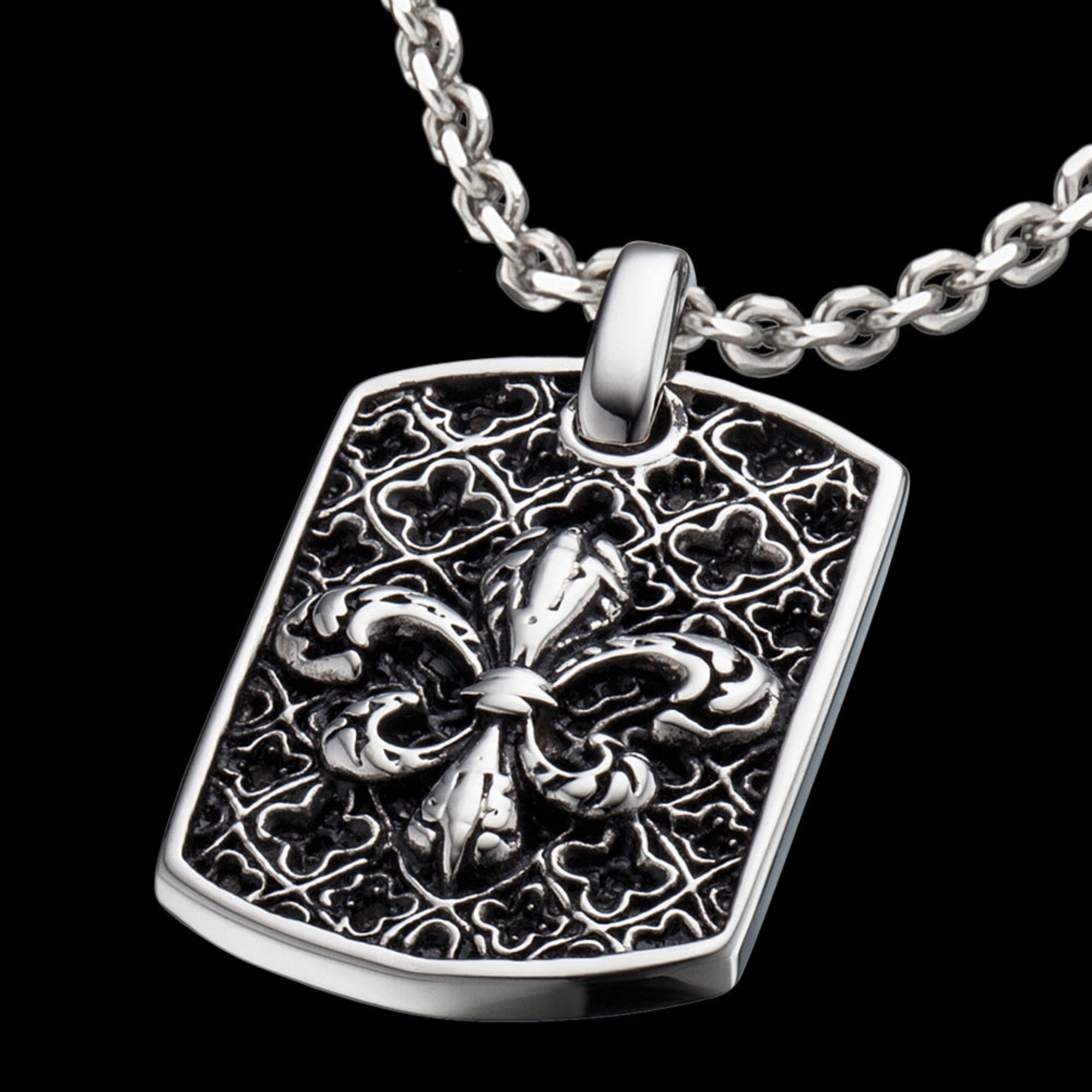 Fleur-De-Lis Dog Tag Men's Necklace | Save Brave