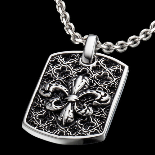 Fleur-De-Lis Dog Tag Men's Necklace | Save Brave