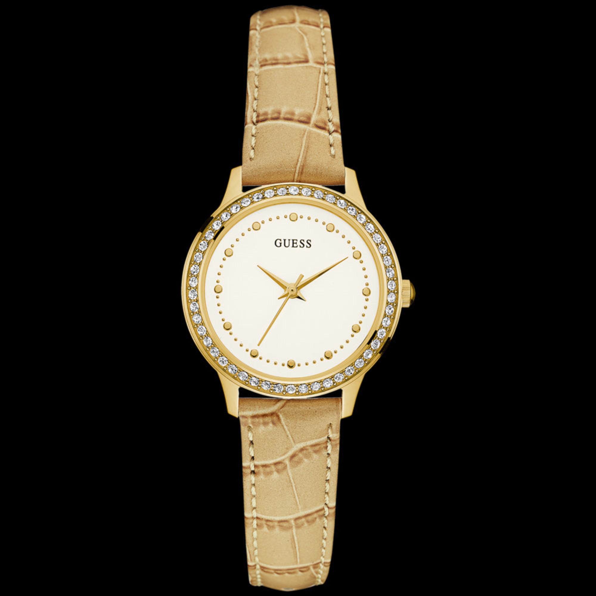 Guess Chelsea Gold Ladies Leather Dress Watch | Australia