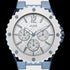 Close-up of Guess Overdrive sky blue ladies sport watch.