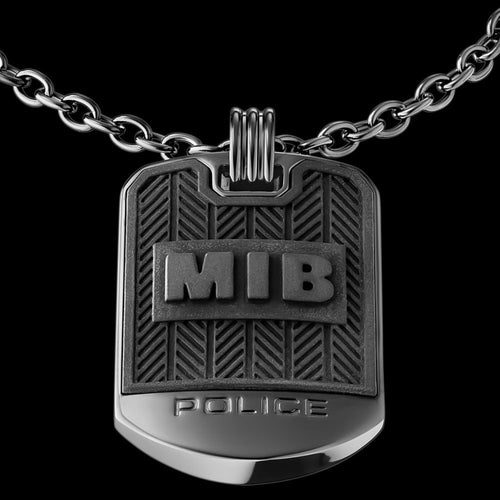 Police Men In Black Stainless Steel Dog Tag Limited Edition Necklace