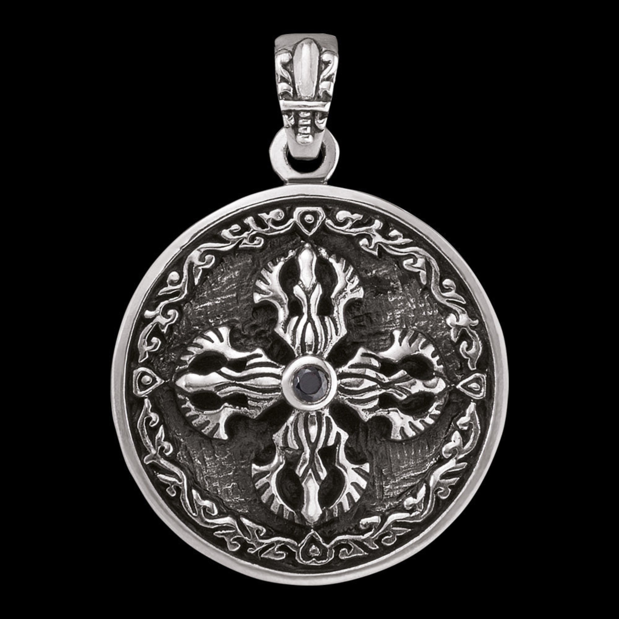Save Brave Men's Silver Tibetan Vajra Cross Amulet Pendant | Australia
