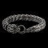 Side view stainless steel snake uroboros men's bracelet.