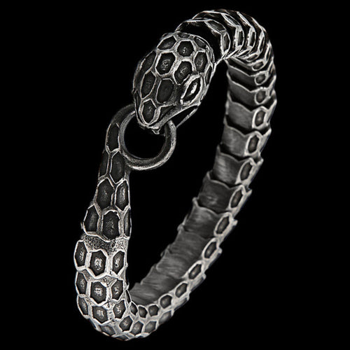 Stainless Steel Snake Uroboros Men's Bracelet | Australia