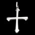 Close-up of Save Brave barbed cross stainless steel men's necklace