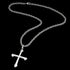 Full view of Save Brave barbed cross stainless steel men's necklace