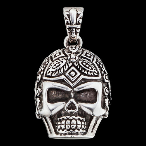 Sugar Skull Sterling Silver Men's Pendant | Save Brave Australia