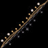Full view of an Engelsrufer wind rose gold and black boho pearl bracelet laying flat.